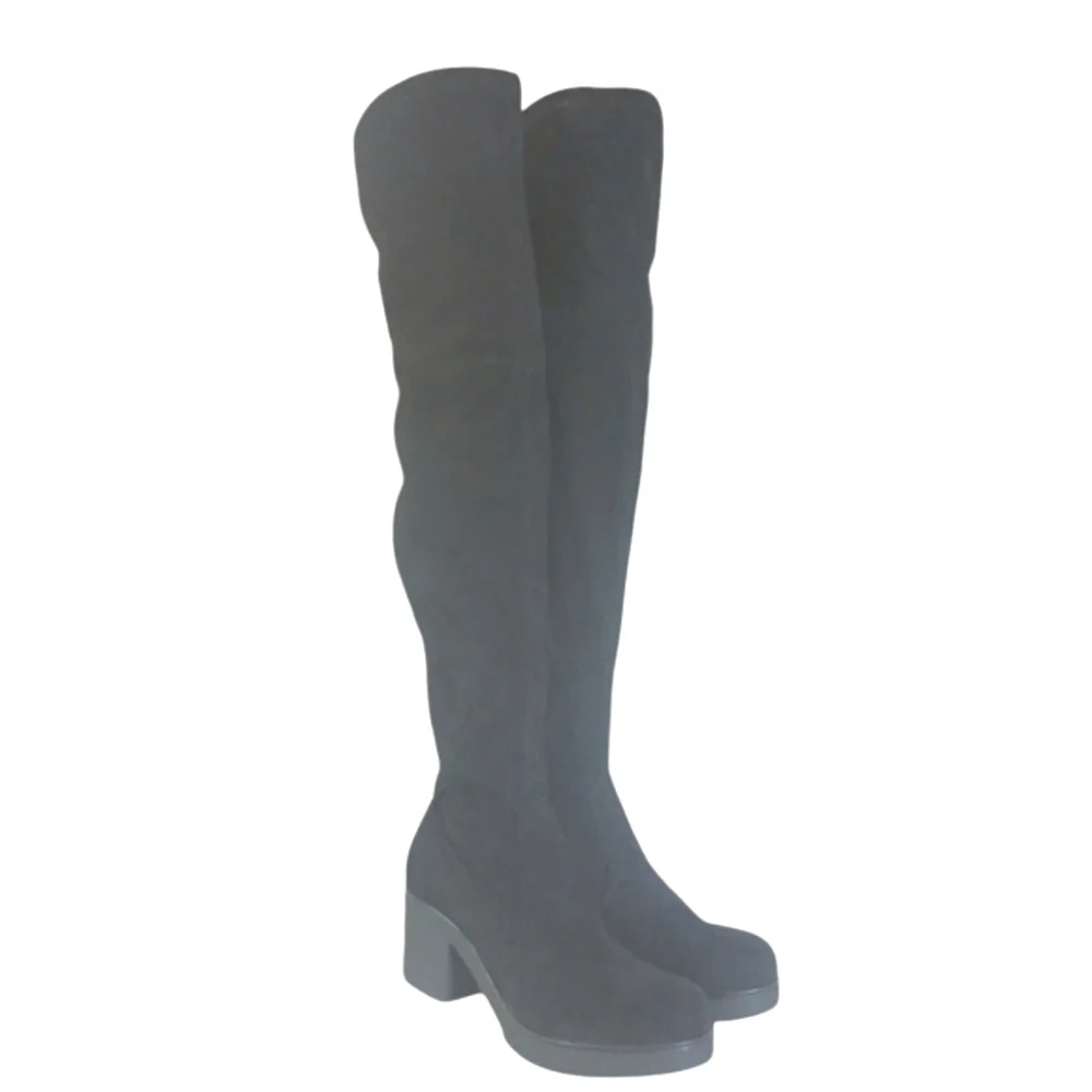 NWT Indigo Rd. Black Over the Knee Boots Wonen's Tall Block Heel Suede Boots 8.5